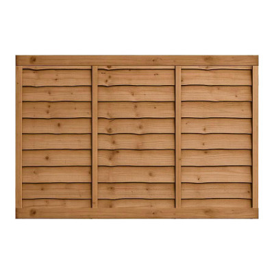 6FT x 4FT Waney Lap Fence Panel - Pressure Treated Brown