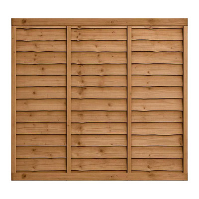 6FT x 5FT 6 Inch Waney Lap Fence Panel - Pressure Treated Brown