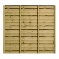 6FT x 5FT 6 Inch Waney Lap Fence Panel - Pressure Treated Green