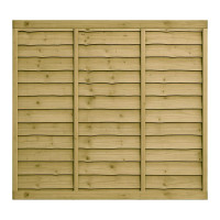 6FT x 5FT 6 Inch Waney Lap Fence Panel - Pressure Treated Green