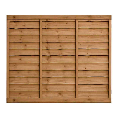 6FT x 5FT Waney Lap Fence Panel - Pressure Treated Brown