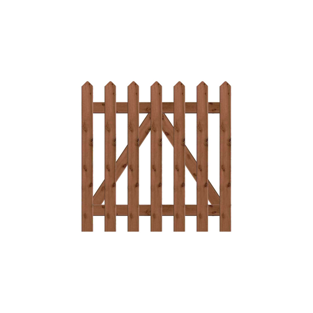 Point Top Picket Gate with Ironmongery (Select Size) - Pressure Treated