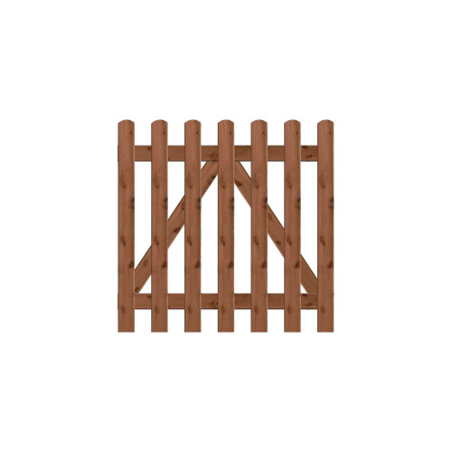 Round Top Picket Gate with Ironmongery (Select Size) - Pressure Treated
