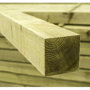 2.4M x 100x100MM Wooden Fence Post - Pressure Treated Green