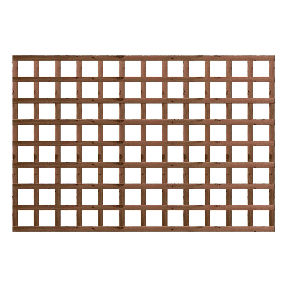 1.83M x 1.2M Traditional Square Trellis Panel - Pressure Treated Brown