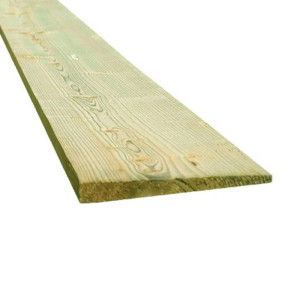 1.2m x 125x22mm 2EX Feather Edge Board - Pressure Treated Green